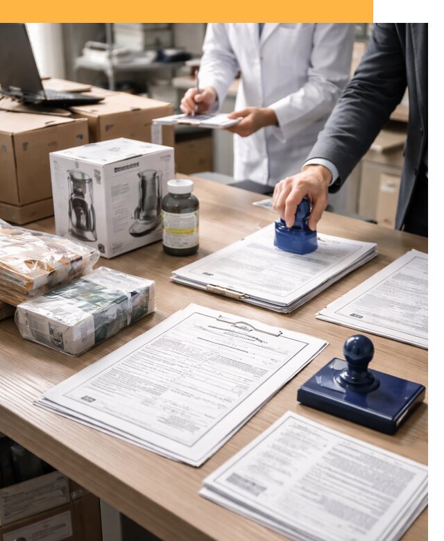 Сертификация импортных товаров от 12338 с таможенным сопровождением